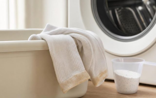 Calzini bianchi ingialliti, il lavaggio efficace comincia prima della lavatrice
